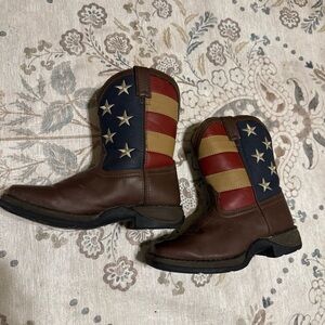 Durango Kids Western Boots BT245 Brown America USA Flag Size 2.5M